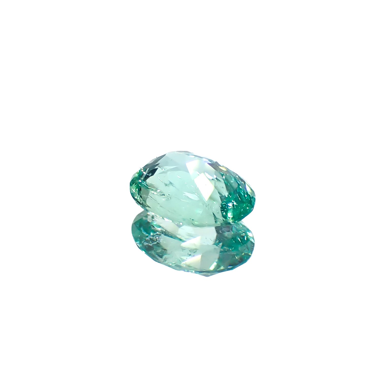 パライバトルマリン(宝石名トルマリン/別名パライバ・トルマリン)ブラジル・キントス鉱山産 0.42ct 識別済[240928719]5.7x4.3mm前後