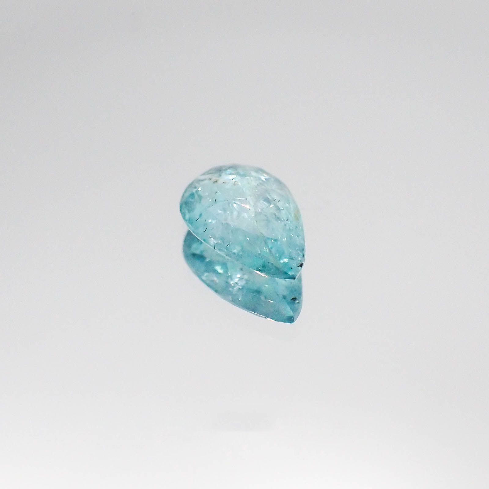 パライバトルマリン(宝石名トルマリン/別名パライバ・トルマリン) モザンビーク産 0.68ct 識別済[20084582]8×5.3mm前後