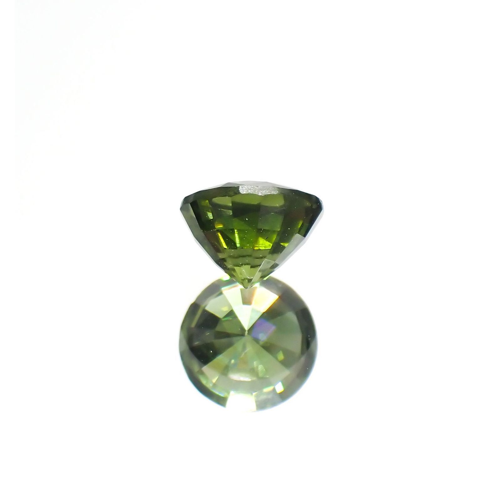 グリーンジルコン(宝石名ジルコン)スリランカ/カンボジア産 識別済 1.13ct / 5.9x5.8mm前後 [220114899]