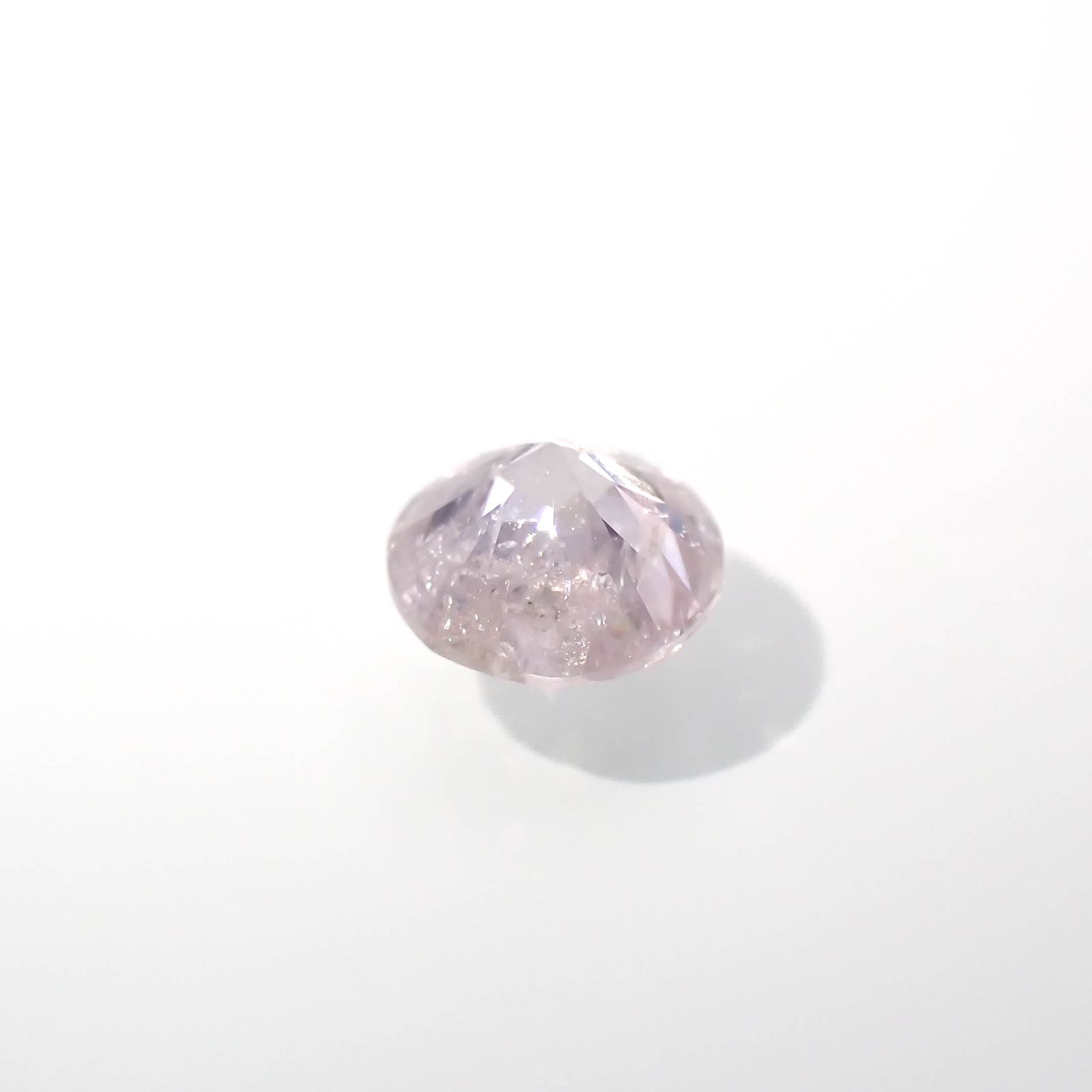 ピンクダイヤモンド(宝石名ダイアモンド I-2/LIGHT PURPLISH PINK) 0.119ct ソ付(CGL)[230321212]2.97x3.07mm前後