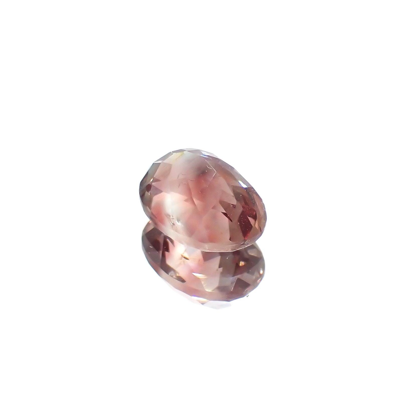 バイカラーアンデシン(宝石名アンデシン)チベット産 識別済 1.13ct / 7.6x5.5mm前後 [220115263]