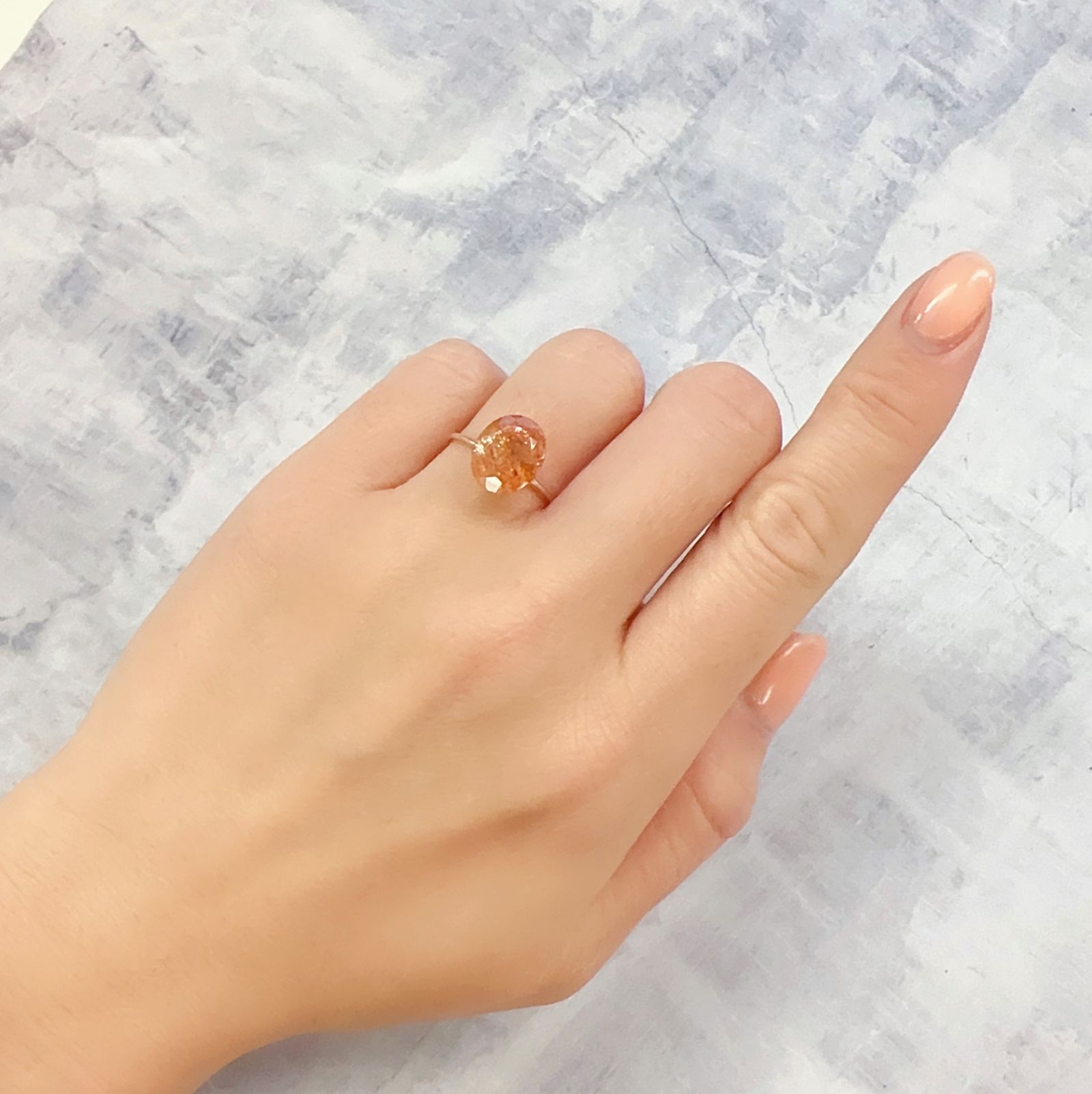 イリュージョンサンストーン(宝石名フェルドスパー)タンザニア産 1.42ct 識別済[230120116]9x6.9mm前後