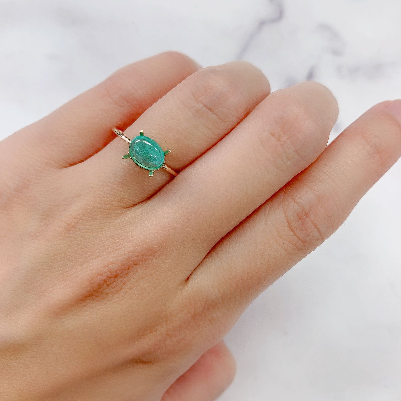 パライバトルマリン(宝石名トルマリン/別名パライバ・トルマリン) ブラジル・キントス鉱山産 0.749ct ソ付(宝貴協)[20117308]7.1×5.2mm前後