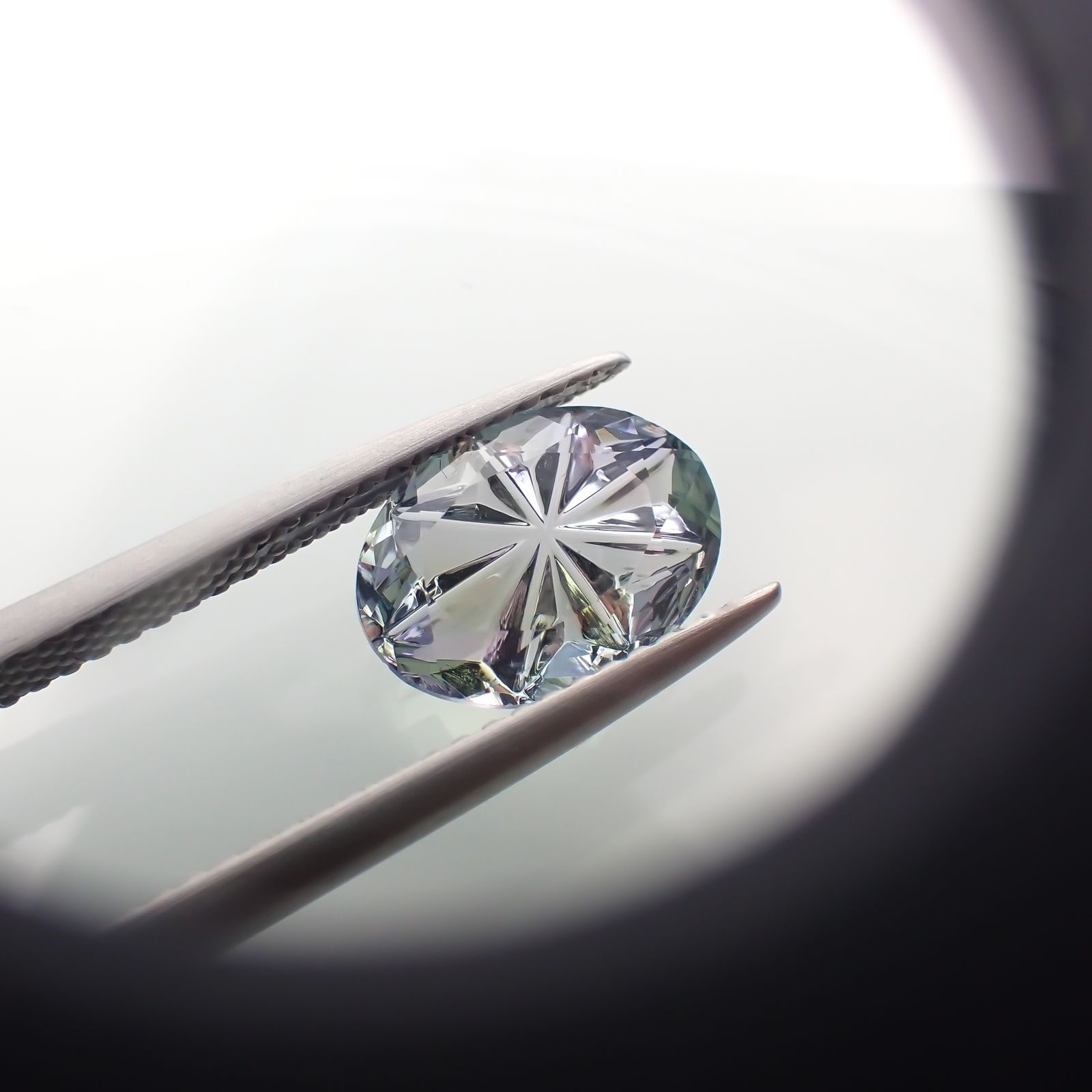 ◇甲州貴石切子Plus Three◇バイカラータンザナイト カード付き(宝石名ゾイサイト)タンザニア産 2.00ct 識別済[230321253]10x7.5mm前後