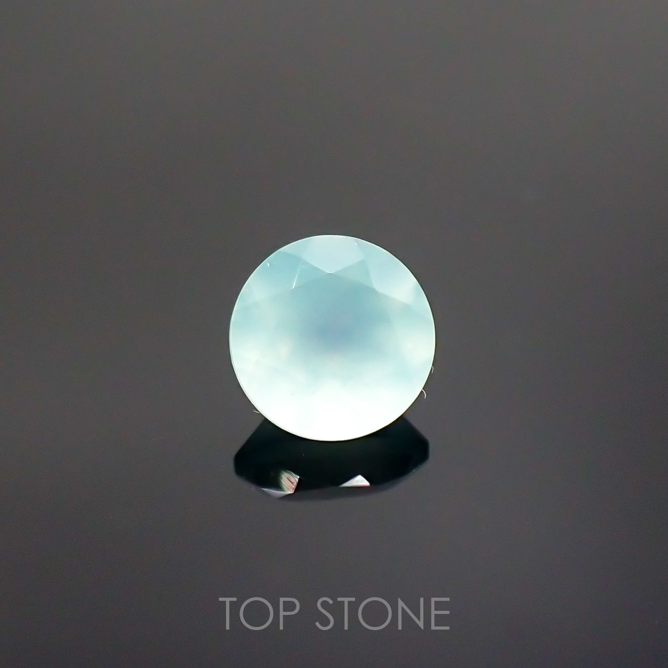 アクアプレーズ(宝石名ブルー グリーン・カルセドニー) 南アフリカ産 0.85ct 識別済[210812348]6.2×6.2mm前後