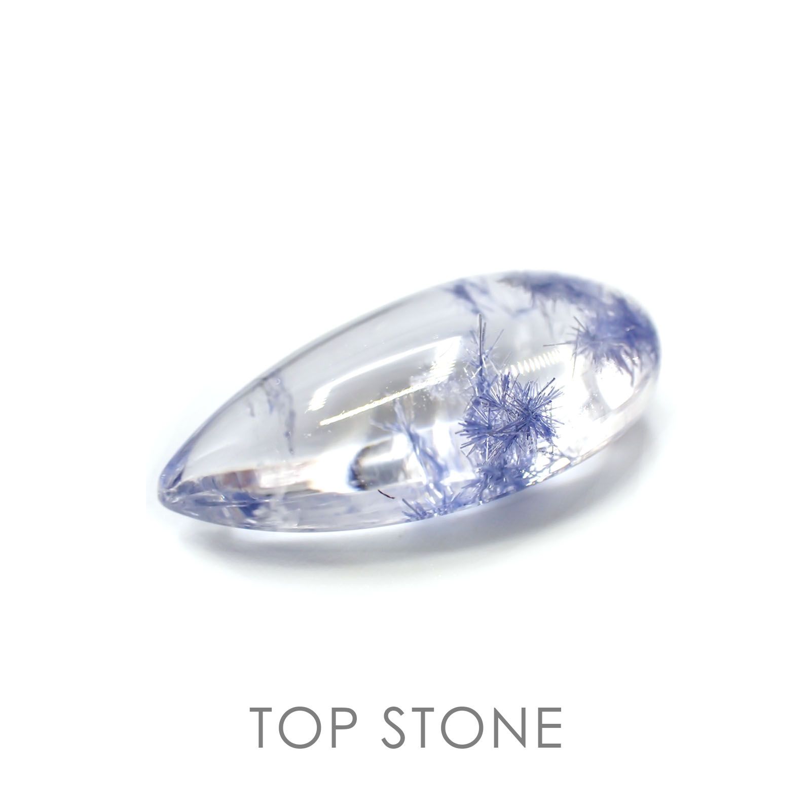 デュモルチェライトインクォーツ ブラジル産 14.59ct[21019208]23.2×11.8mm前後