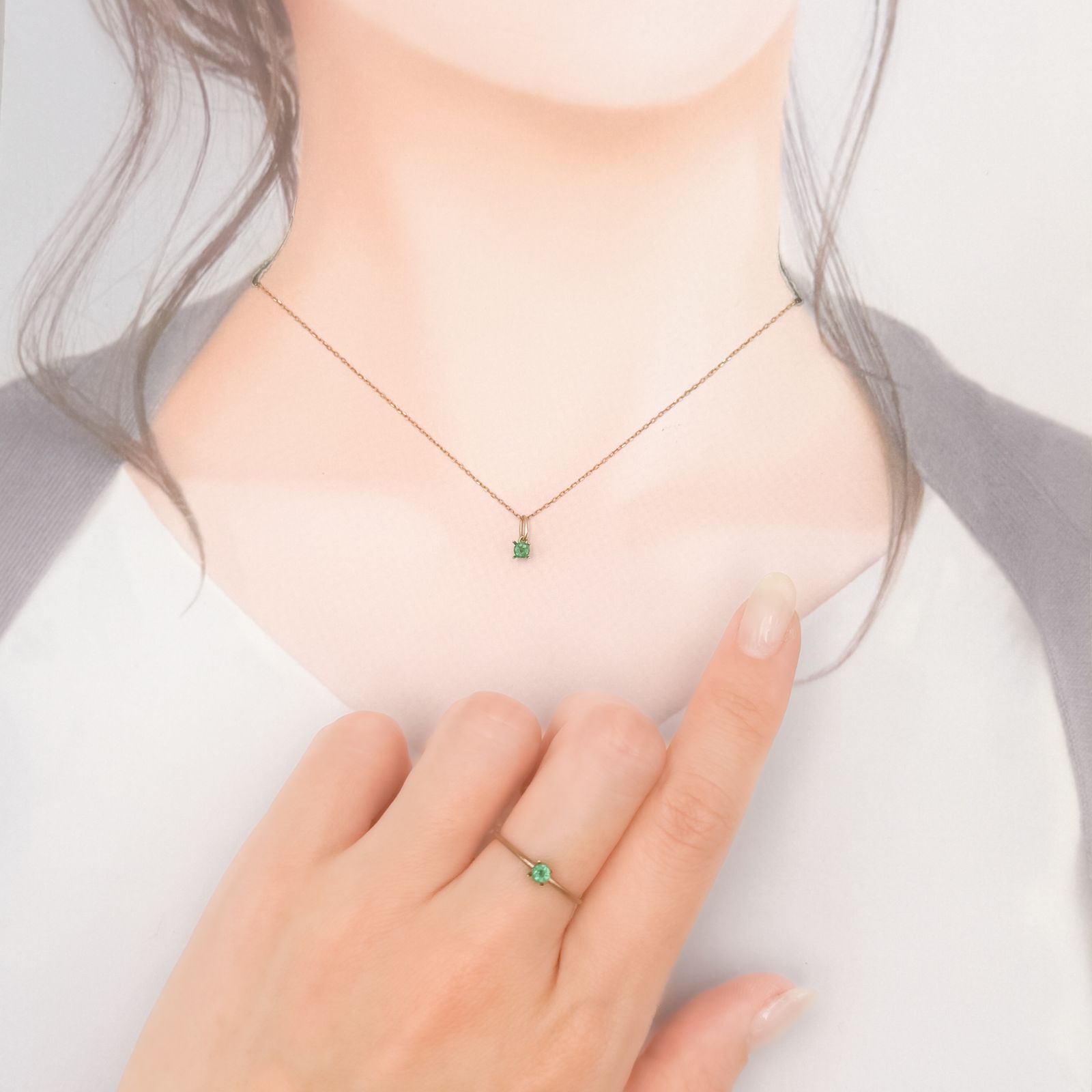 ◇ペアセット◇エメラルド コロンビア産 0.24ct(2pcs合計) [250430245]2.9x2.9mm前後