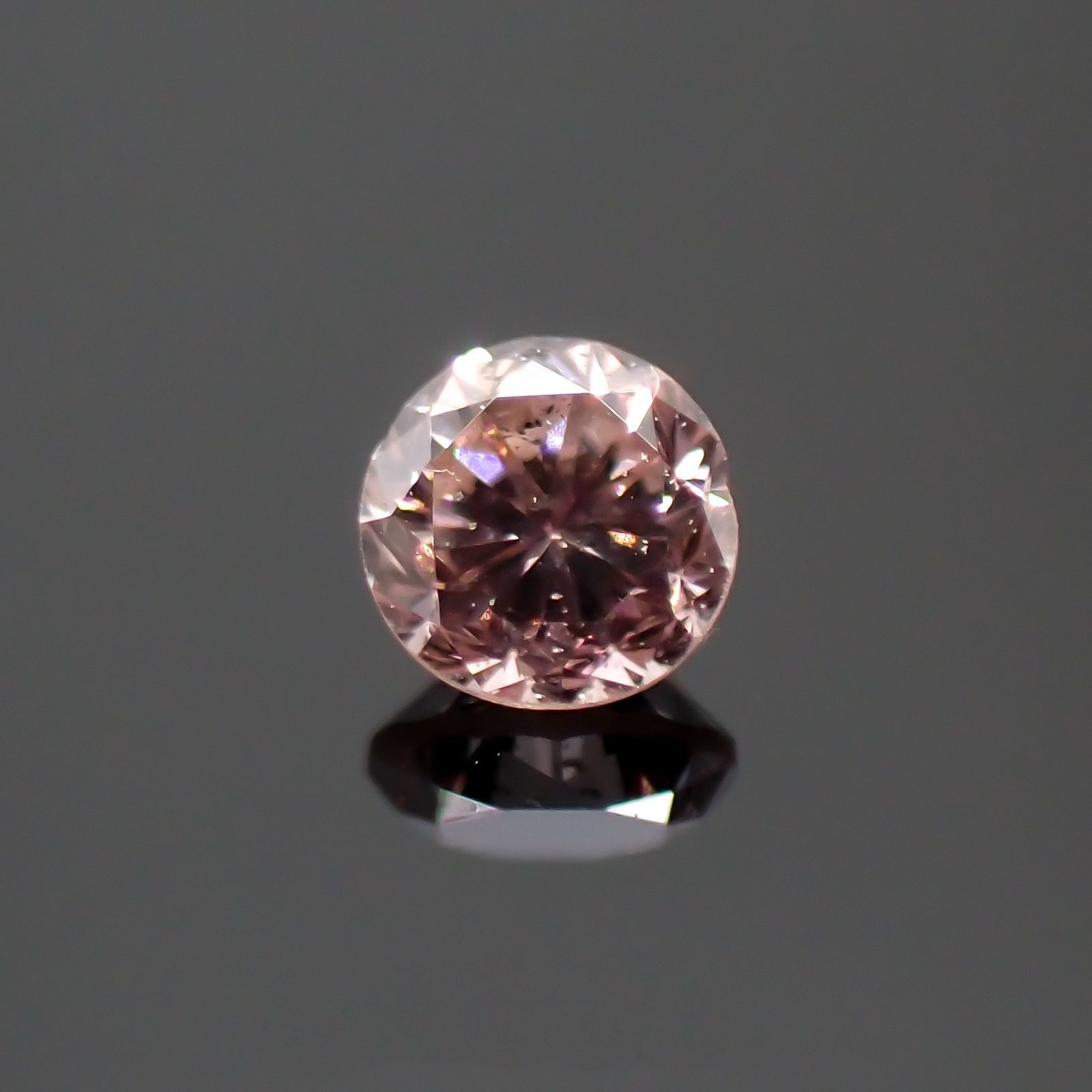 ピンクダイヤモンド(宝石名ダイヤモンド) SI-2 / FANCY ORANGY PINK 0.066ct ソ付(CGL)[210611087]2.3×2.4mm前後