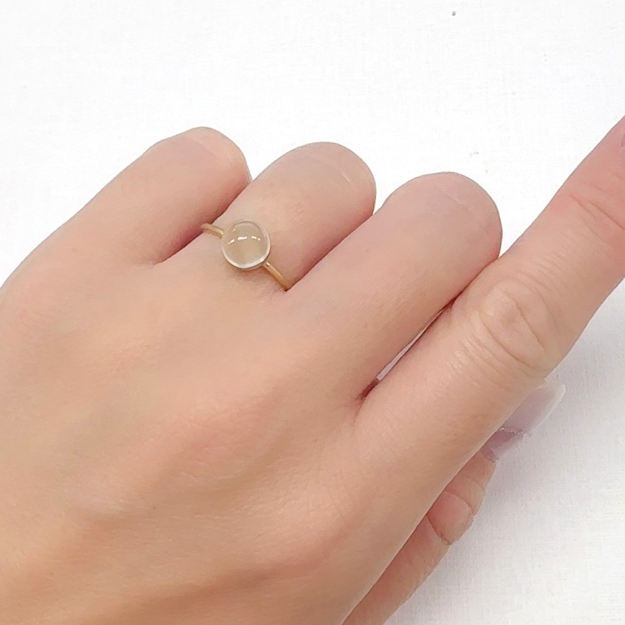 ムーンストーンキャッツアイ インド産 1.26ct[240527740]7.1x7mm前後