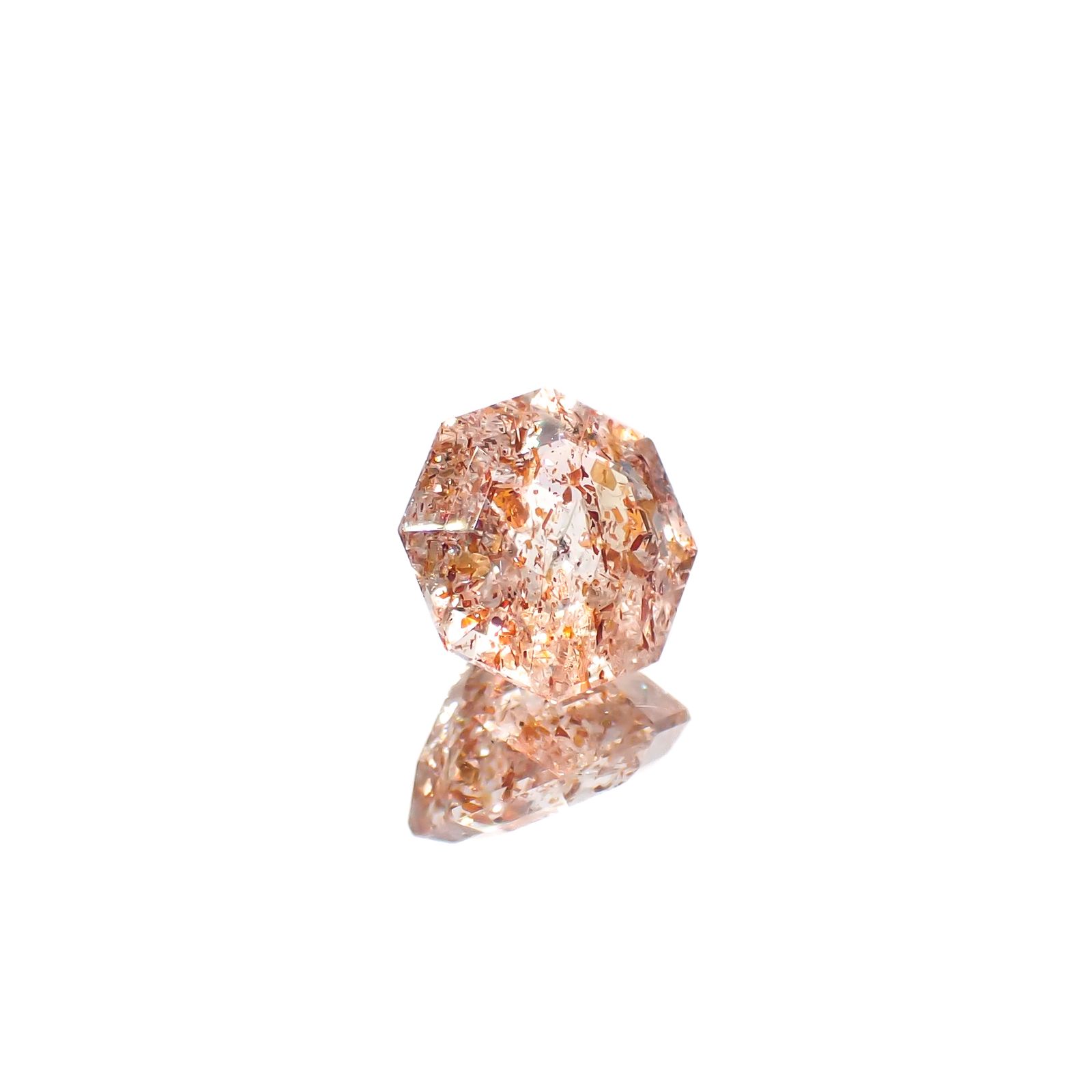 ◇オクタゴンカット◇イリュージョンサンストーン タンザニア産 1.49ct[240628267]7.3x7.2mm前後