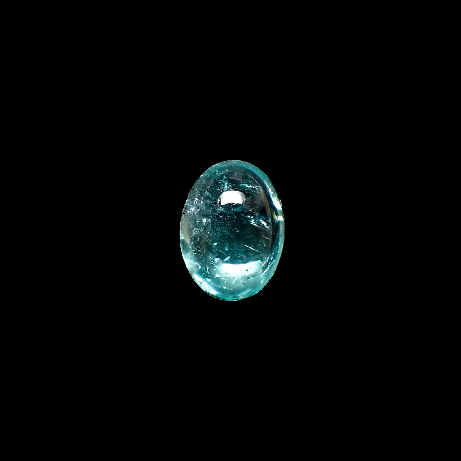 パライバトルマリン(宝石名トルマリン/別名パライバ・トルマリン)ブラジル・キントス鉱山産 1.235ct ソ付(宝貴協)[240928726]8.06x6.04mm前後