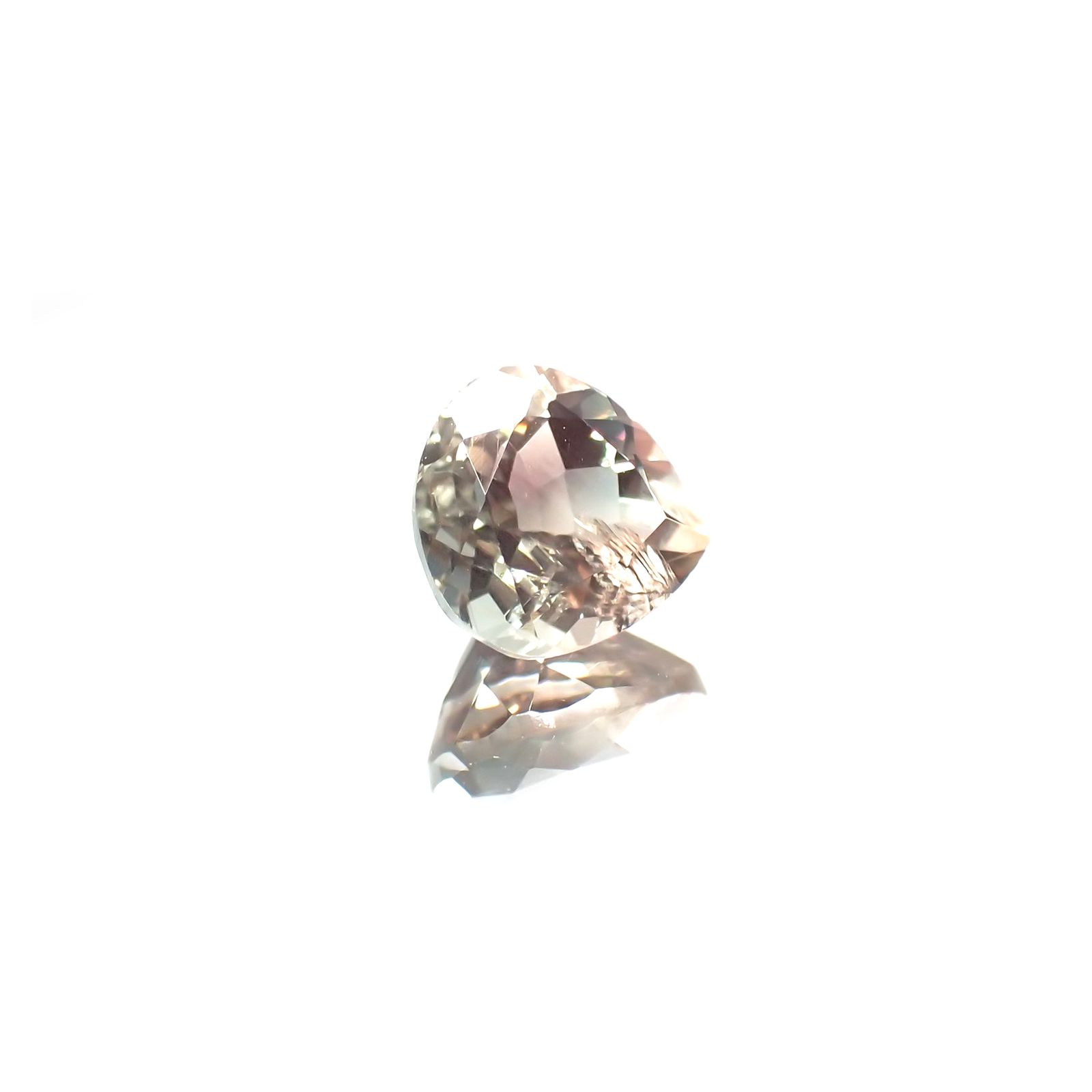 バイカラーオレゴンサンストーン(宝石名バイカラー・ラブラドライト) アメリカ・オレゴン州産 1.099ct ソ付(彩珠)[210711953]6.9×6.8mm前後