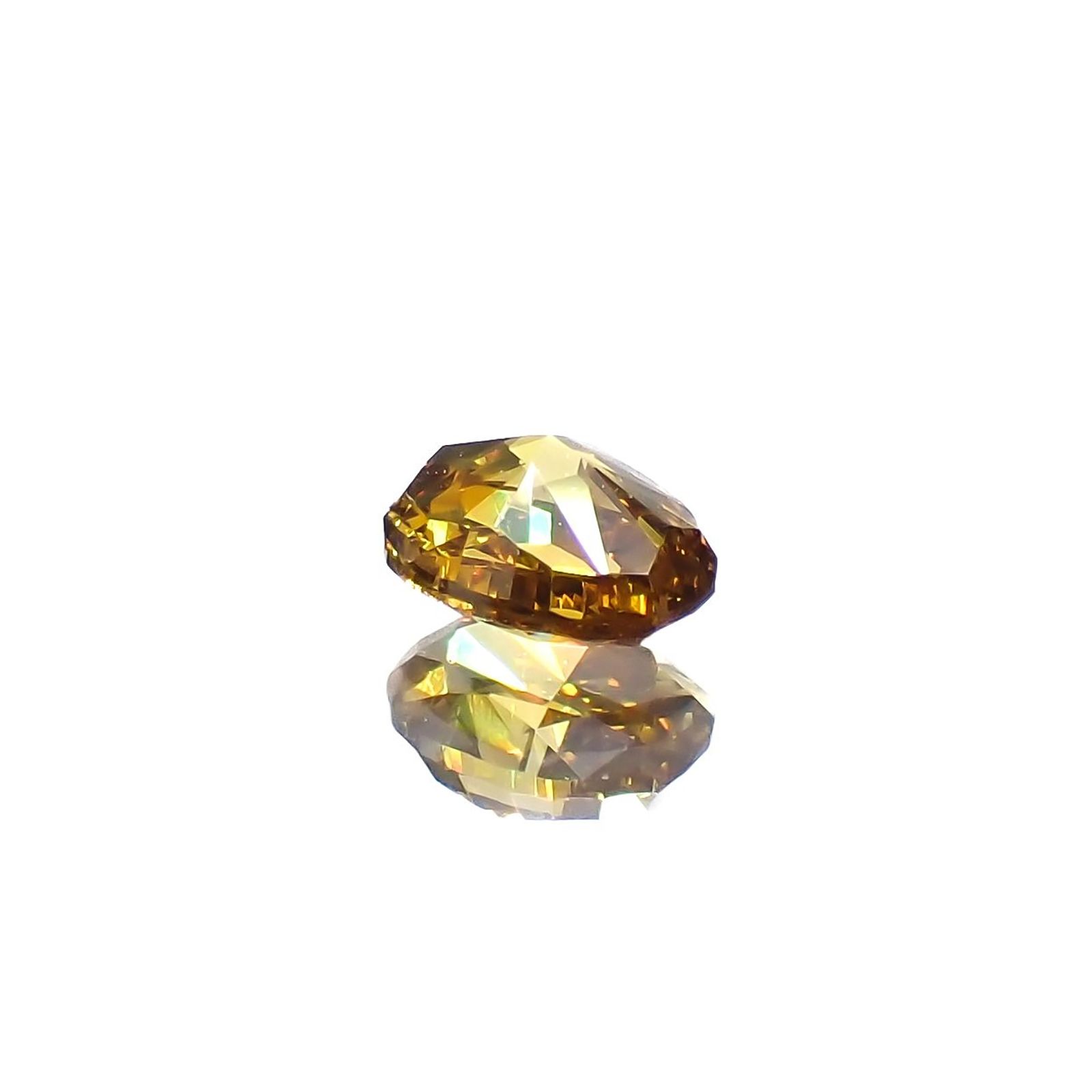 イエローダイヤモンド SI-1 | FANCY DEEP BROWNISH ORANGE YELLOW(宝石名ダイアモンド) ソ付(CGL) 0.242ct / 4.16x3.07mm前後 [240125396]