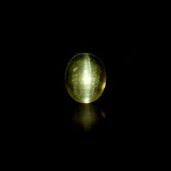 イエローベリルキャッツアイ(宝石名イエロー・ベリル・キャッツアイ)ブラジル産 2.84ct 識別済[240125878]10.1x8.1mm前後