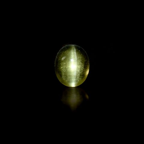 イエローベリルキャッツアイ(宝石名イエロー・ベリル・キャッツアイ)ブラジル産 2.84ct 識別済[240125878]10.1x8.1mm前後