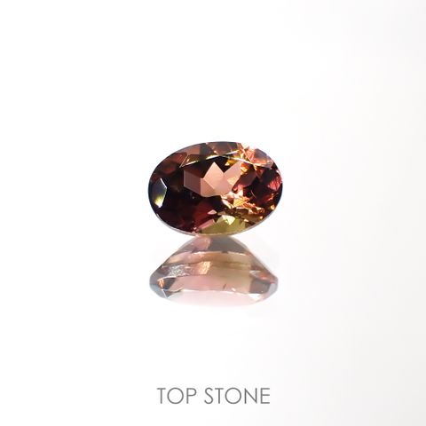 バイカラートルマリン(宝石名トルマリン) ブラジル/アフリカ産 0.95ct 識別済[211013570]7.2×5.1mm前後
