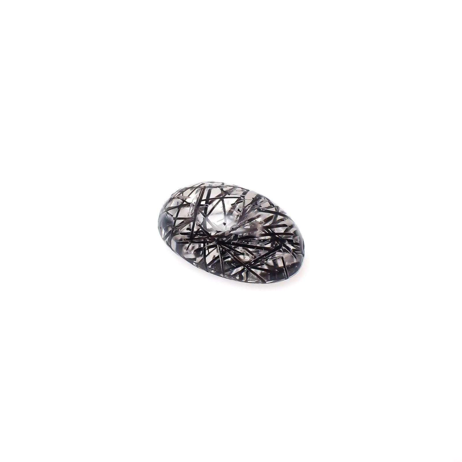 ブラックトルマリンインクォーツ ブラジル産 6.53ct[240427063]15x10.1mm前後