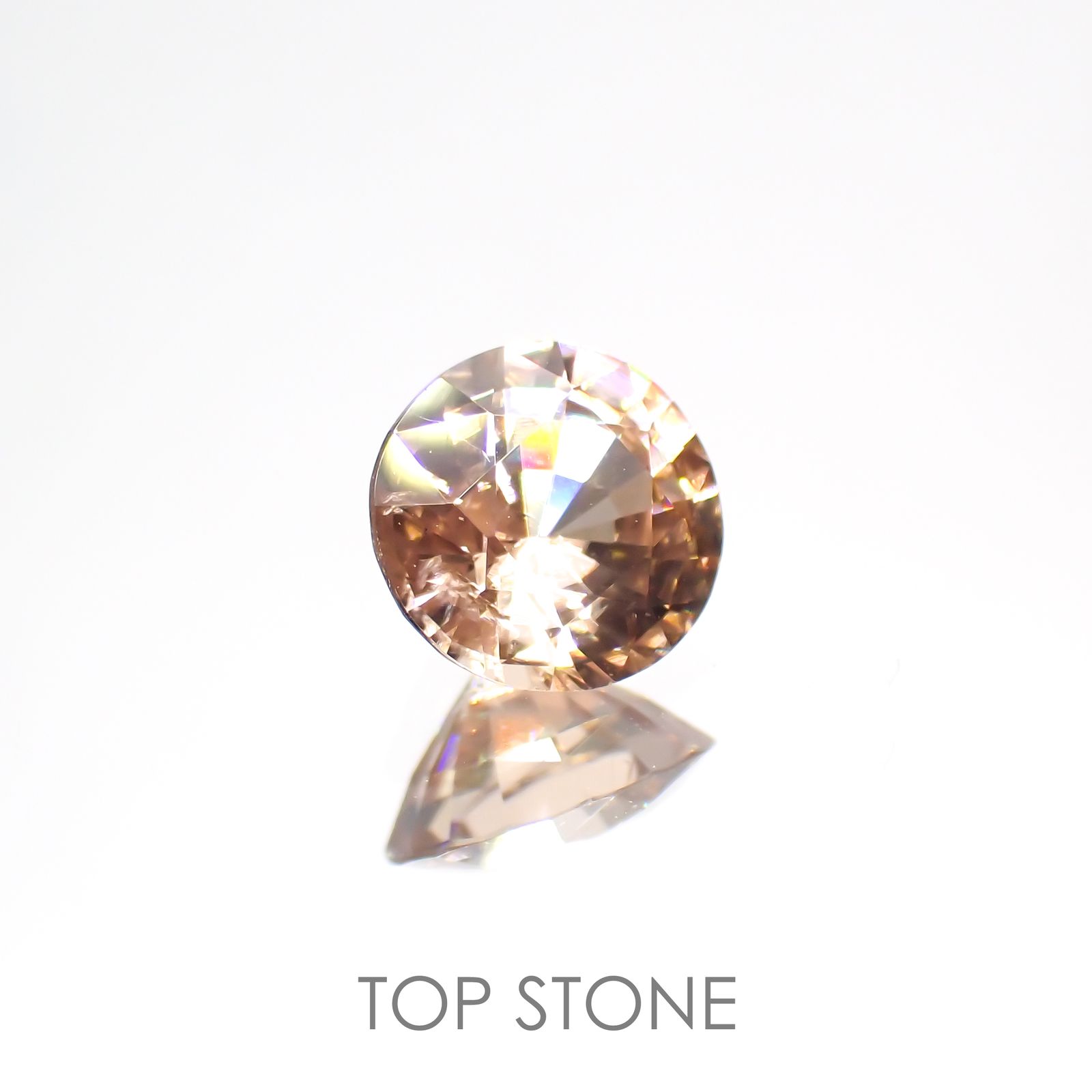 オレンジジルコン(宝石名ジルコン) スリランカ/カンボジア産 1.01ct 識別済[21018047]5.8×5.8mm前後