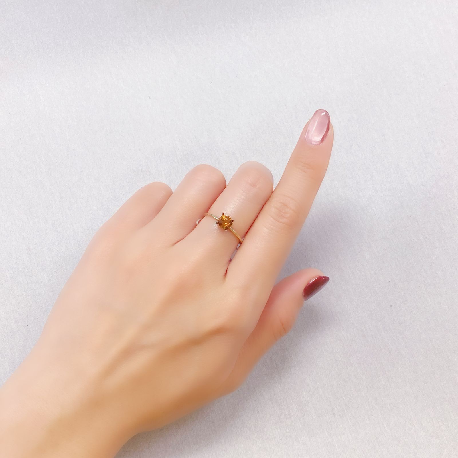 ◇ヘキサゴンカット◇ヘソナイトガーネット(宝石名ヘソナイト・ガーネット)スリランカ産 0.75ct 識別済[241129444]5x5mm前後