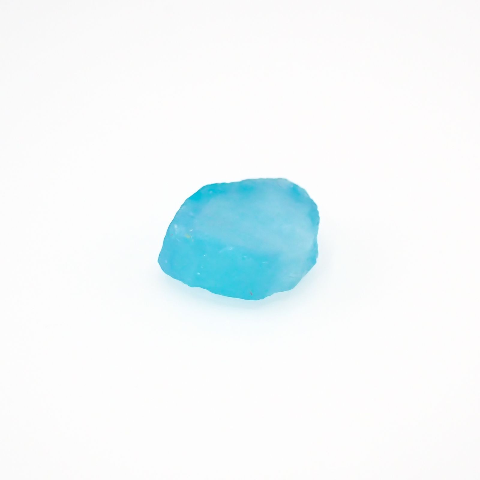 パライバトルマリン 原石スライス ブラジル・パライバ州バターリャ鉱山産 1.57ct[220616497]7.3x9.3mm前後