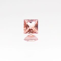 ◇プリンセスカット◇パパラチャサファイア ソーティング付き スリランカ産 ルース 0.09ct[20116956]2.52×2.47mm前後
