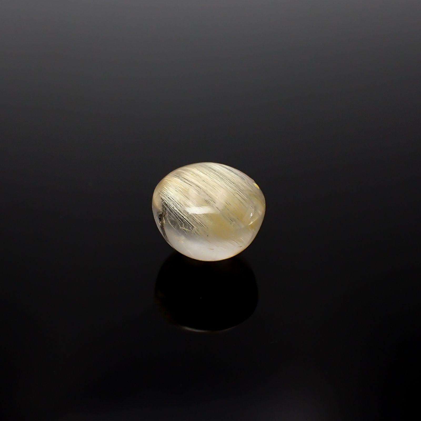 ルチルクォーツキャッツアイ ブラジル産 13.56ct[240125642]13.3x13.2mm前後