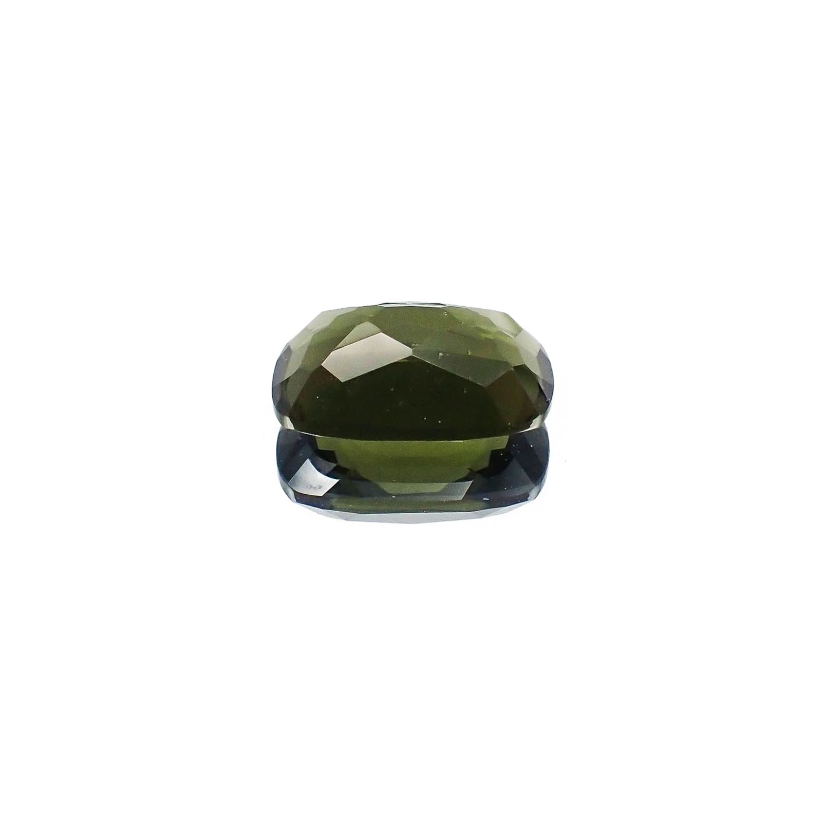 <ランダムセレクト1個販売> モルダバイト(宝石名モルダバイト) クッションカット 発見地：旧チェコスロバキア 5.00ct前後 識別済[20074004]14×10mm前後