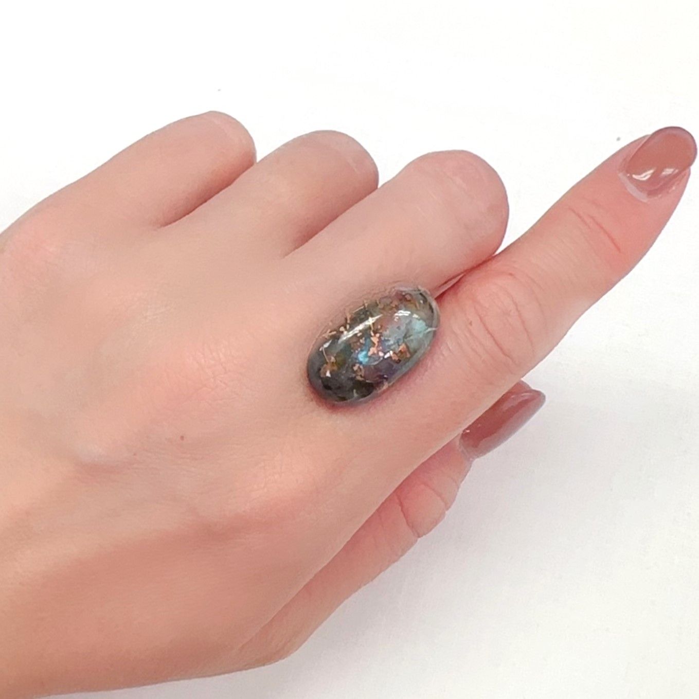 コッパークリソコラインカルセドニー インドネシア産 18.65ct[240125553]21.7x13.3mm前後