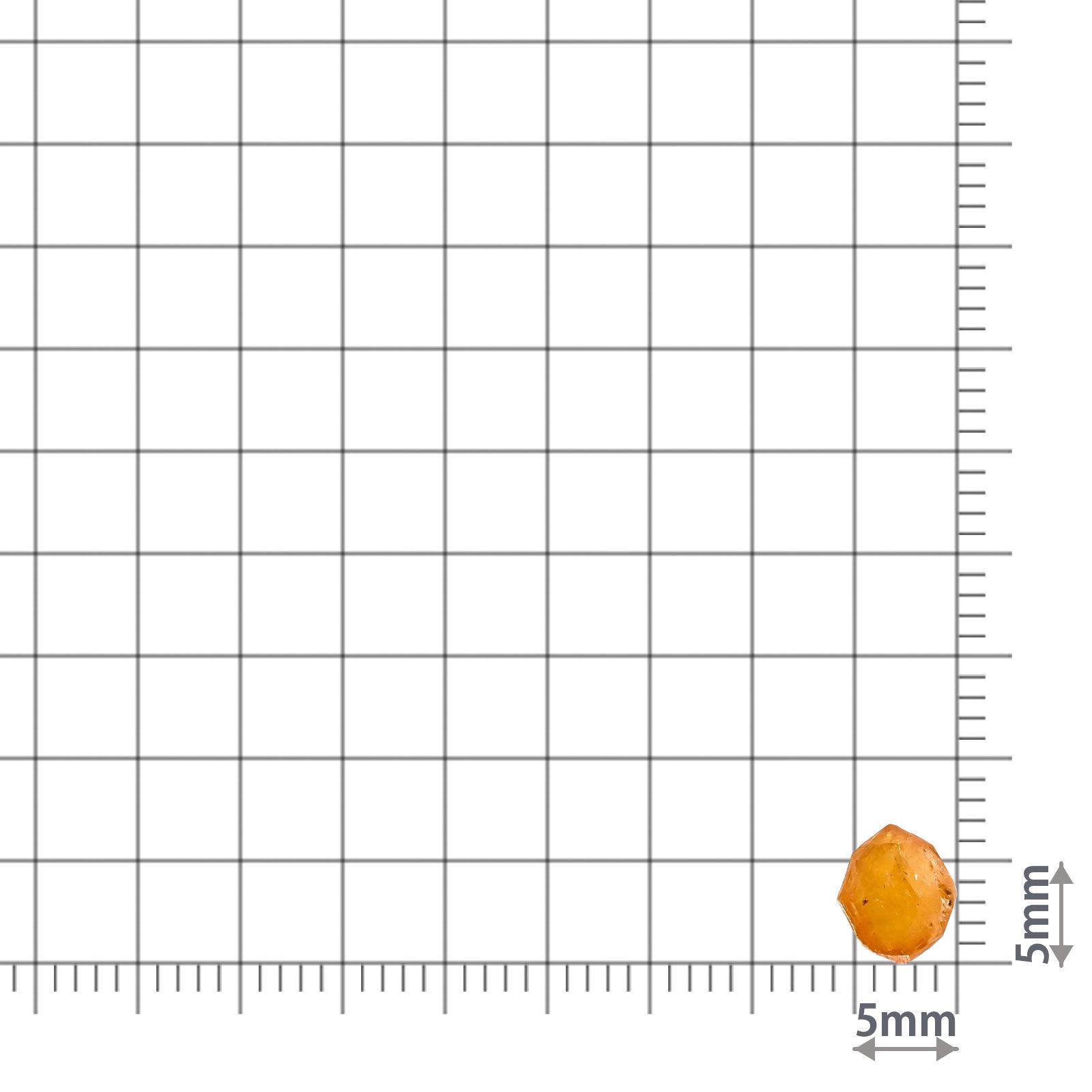 スペサルティンガーネット マンダリンオレンジカラー原石(宝石名ガーネット)タンザニア産 識別済 1.80ct / 7.1x6.3mm前後 [230823126]