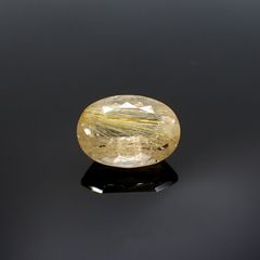 ルチルクォーツ(宝石名ルチルレイテッド・クォーツ)ブラジル産 12.64ct 識別済[231023778]17.7x13mm前後