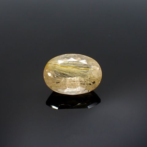 ルチルクォーツ(宝石名ルチルレイテッド・クォーツ)ブラジル産 12.64ct 識別済[231023778]17.7x13mm前後