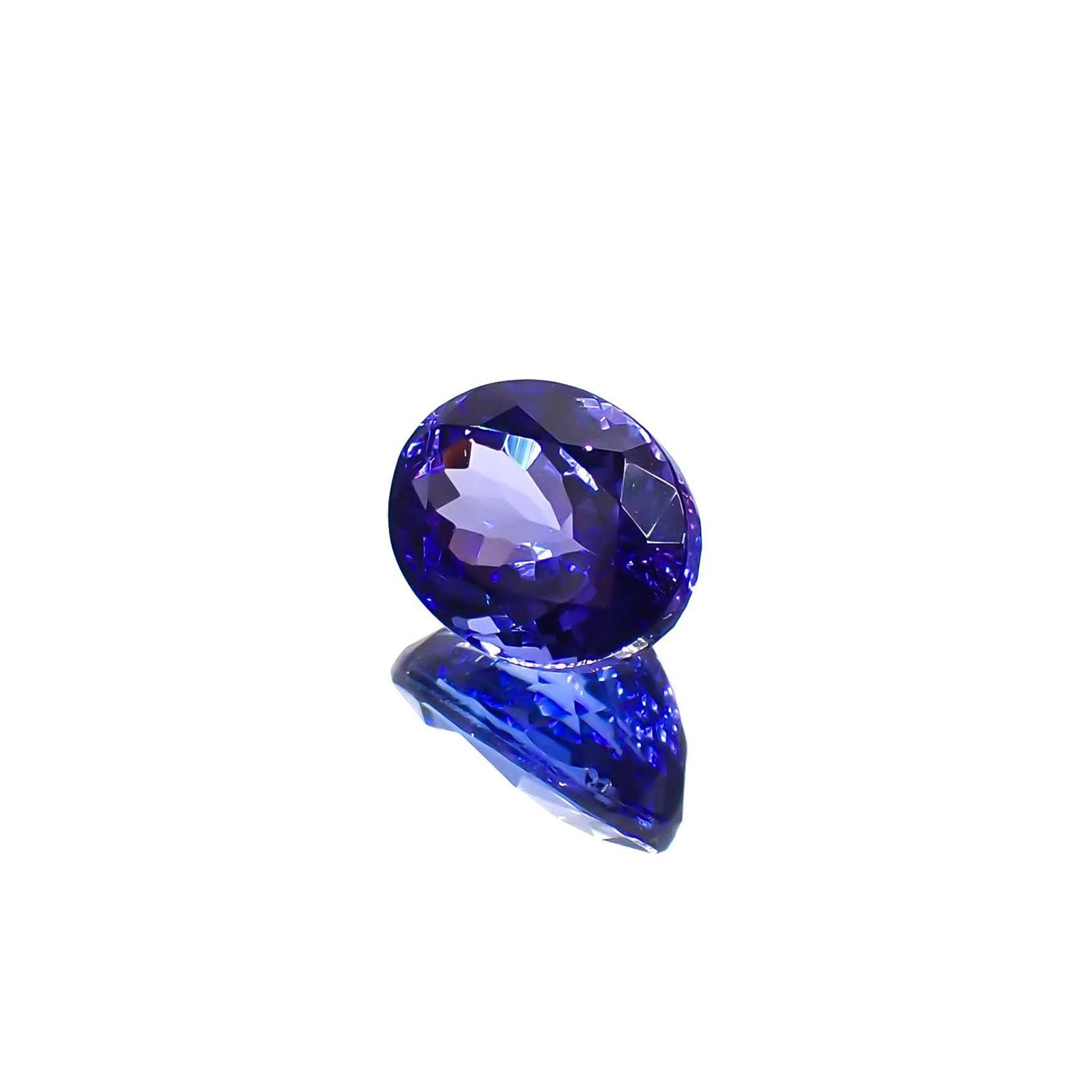 タンザナイト(宝石名タンザナイト)タンザニア産 ソ付(彩珠) 3.252ct / 9.9x7.4mm前後 [230119730]