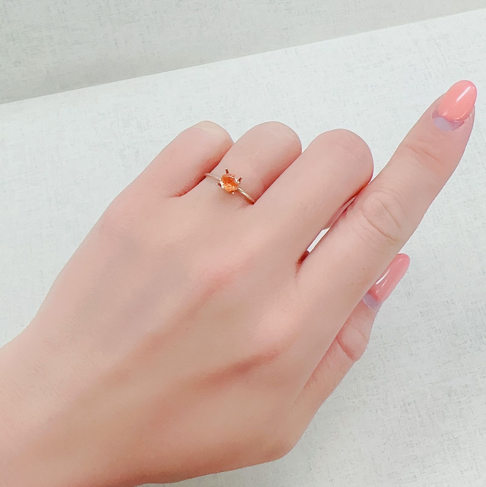 ◇オクタゴンカット◇イリュージョンサンストーン タンザニア産 0.43ct[230320958]4.8x4.6mm前後
