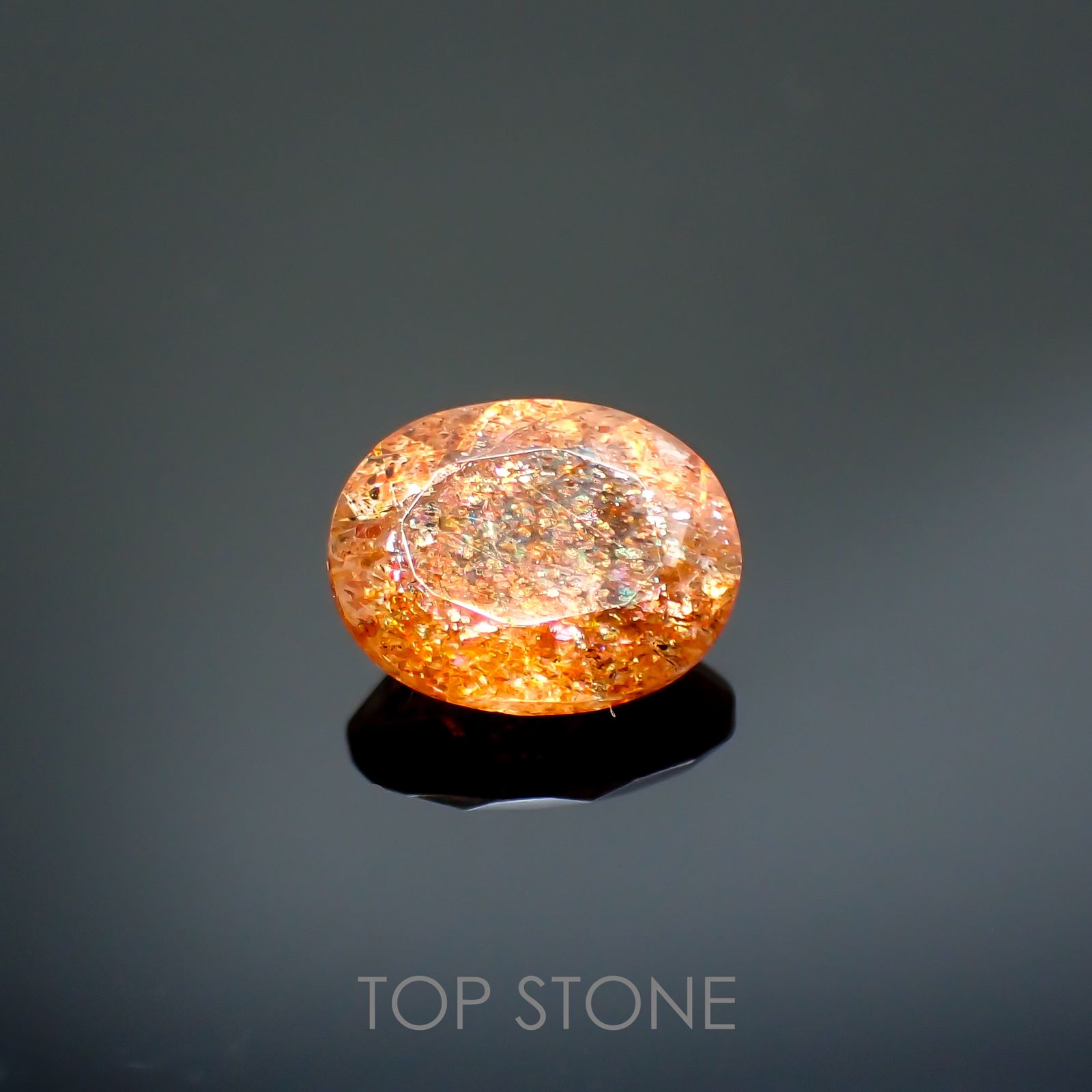 イリュージョンサンストーン インド産 2.25ct[220114212]9.9x7.7mm前後