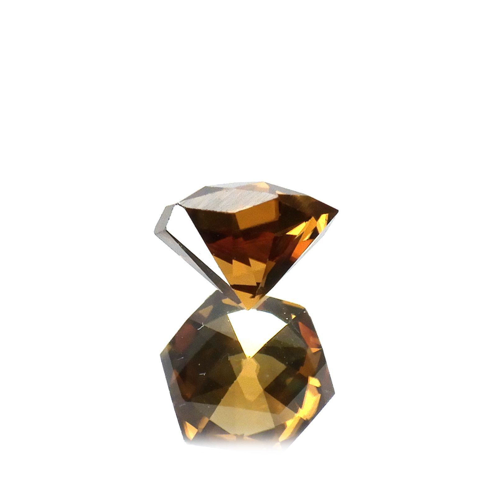 <ランダムセレクト1個販売> ◇ヘキサゴンカット◇ブラウンジルコン(宝石名ブラウン・ジルコン) カンボジア産 0.89ct前後 識別済[210510662]4.9×4.9mm前後