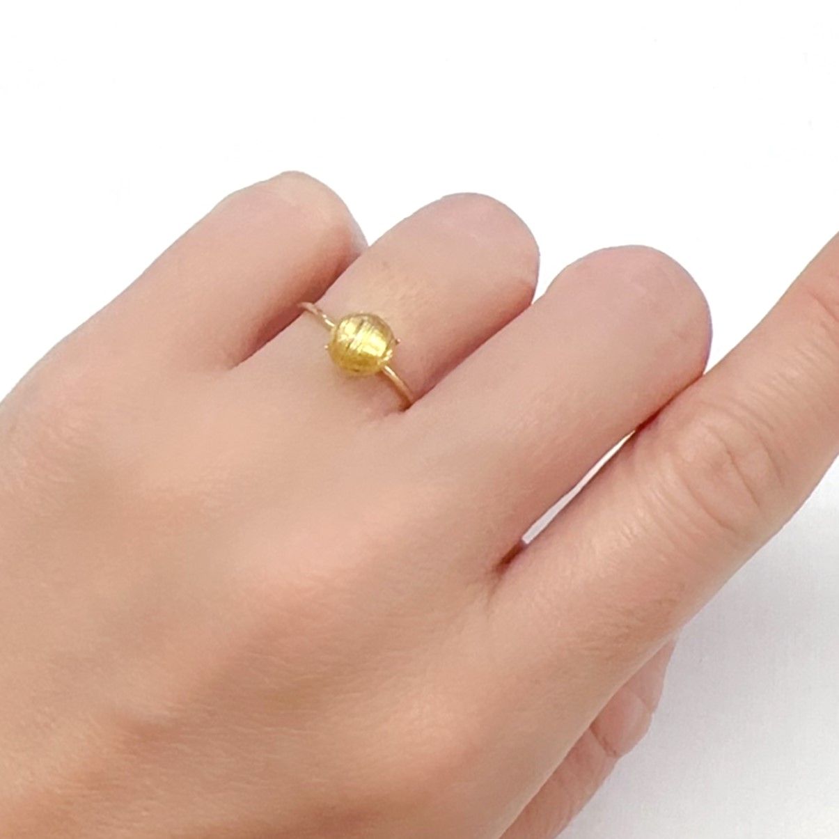 ルチルクオーツ キャッツアイ ブラジル産 1.60ct[240427332]7x7mm前後