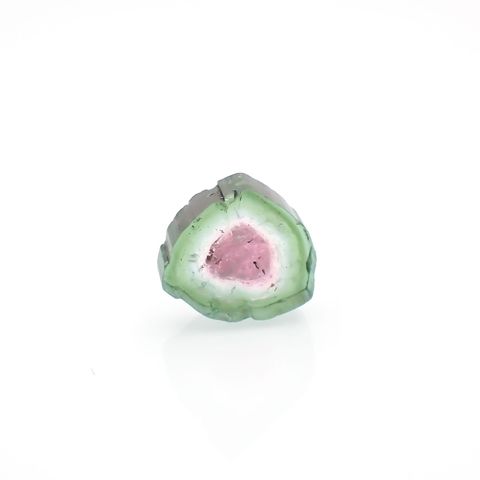 ウォーターメロントルマリン 原石スライス コンゴ民主共和国産 4.70ct[221018612]11.5x10.7mm前後