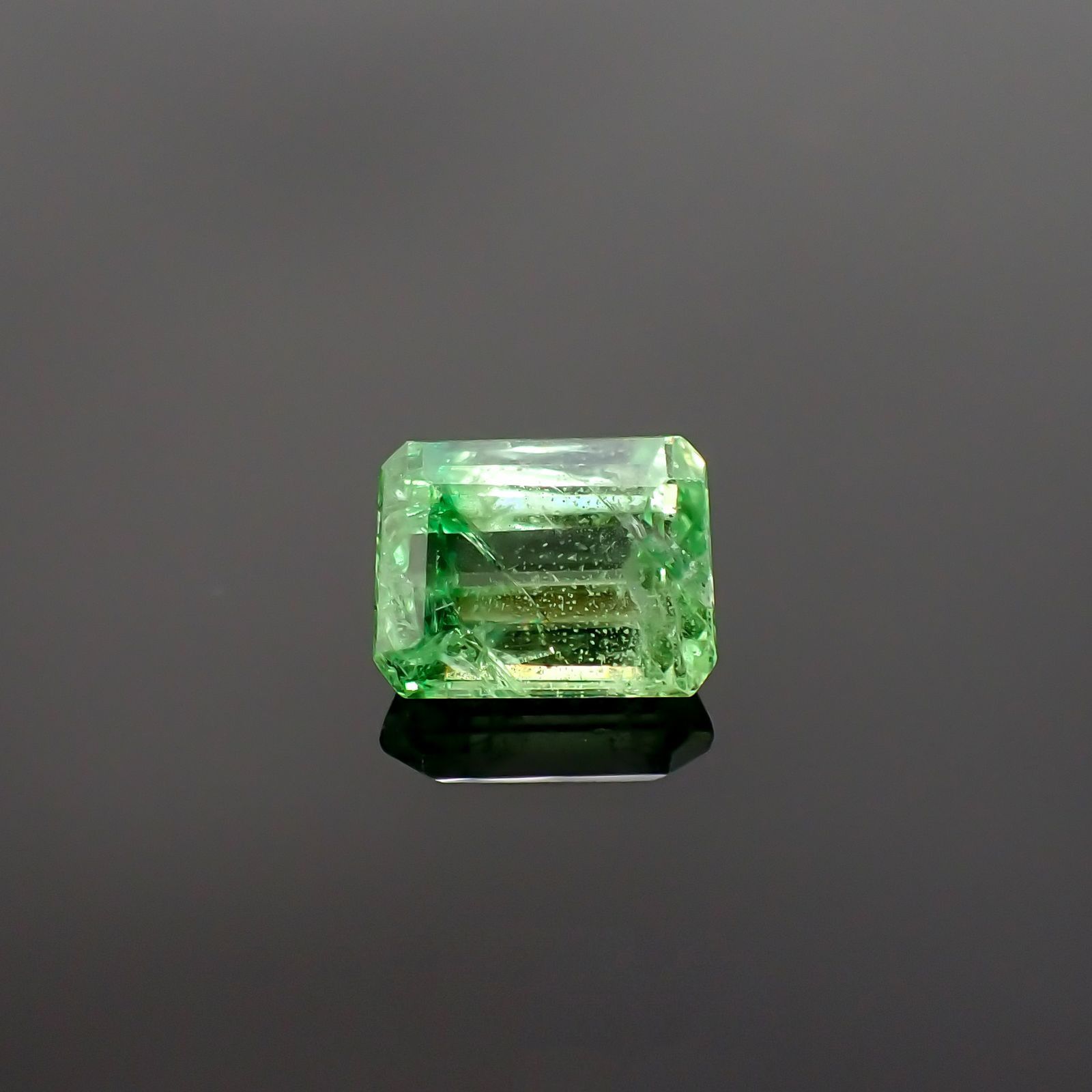 バイカラーツァボライト(宝石名グリーン グロッシュラー・ガーネット) タンザニア産 識別済 1.64ct / 7.1x5.4mm前後 [210711916]