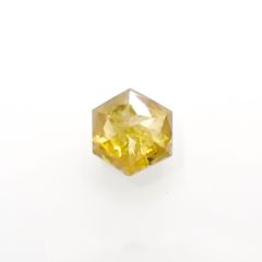 ◇ヘキサゴンアンティークカット◇イエローダイヤモンド(宝石名ダイアモンド) 南アフリカ産 0.26ct 識別済[210813119]3.6×3.5mm前後