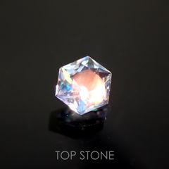 ◇ヘキサゴンカット◇レインボームーンストーン(宝石名ラブラドライト)マダガスカル産 0.25ct 識別済[211113734]3.9x3.8mm前後