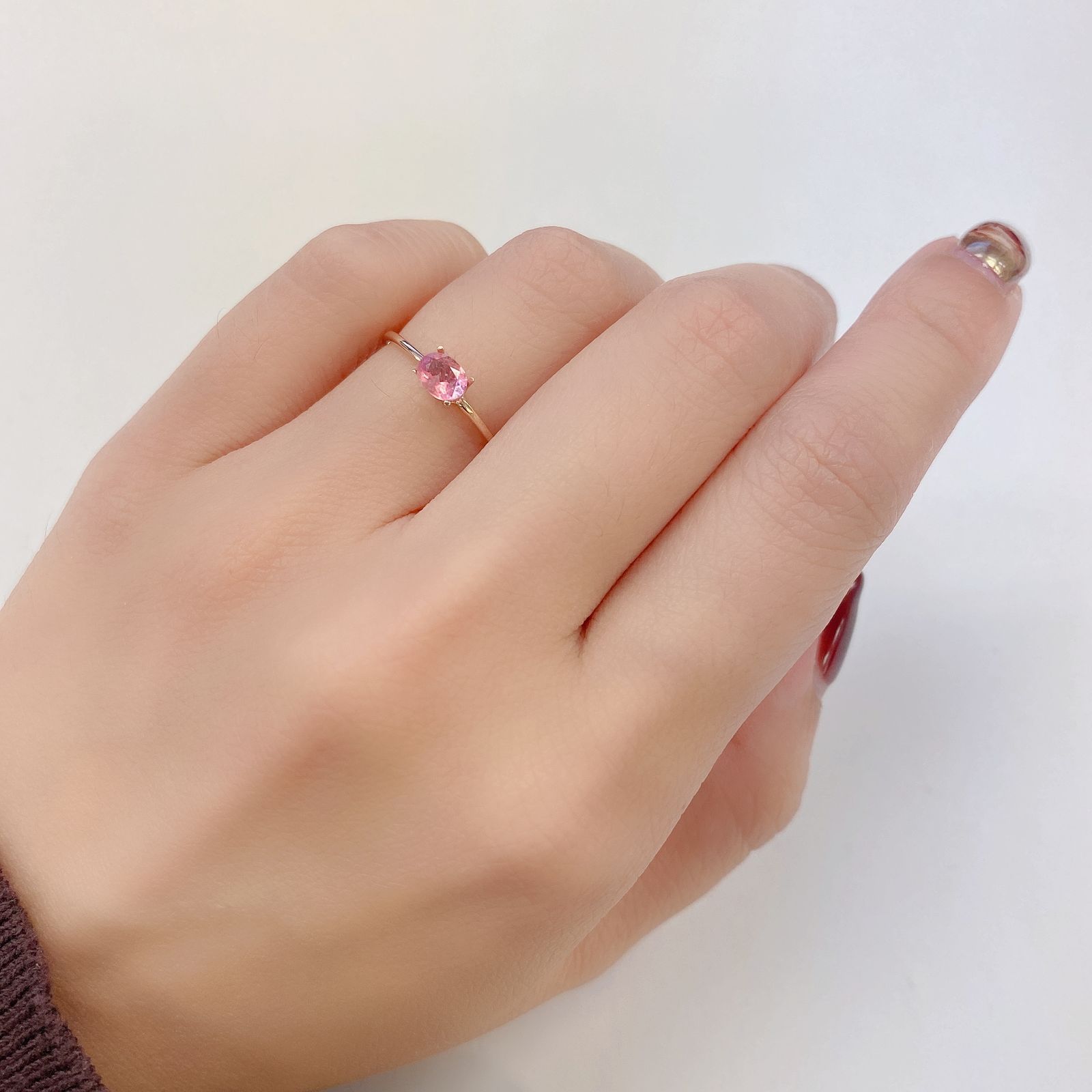 ペツォッタイト(ラズベリル)(宝石名ペツォッタイト) マダガスカル産 0.332ct ソ付(彩珠)[210711797]5.1×4.2mm前後