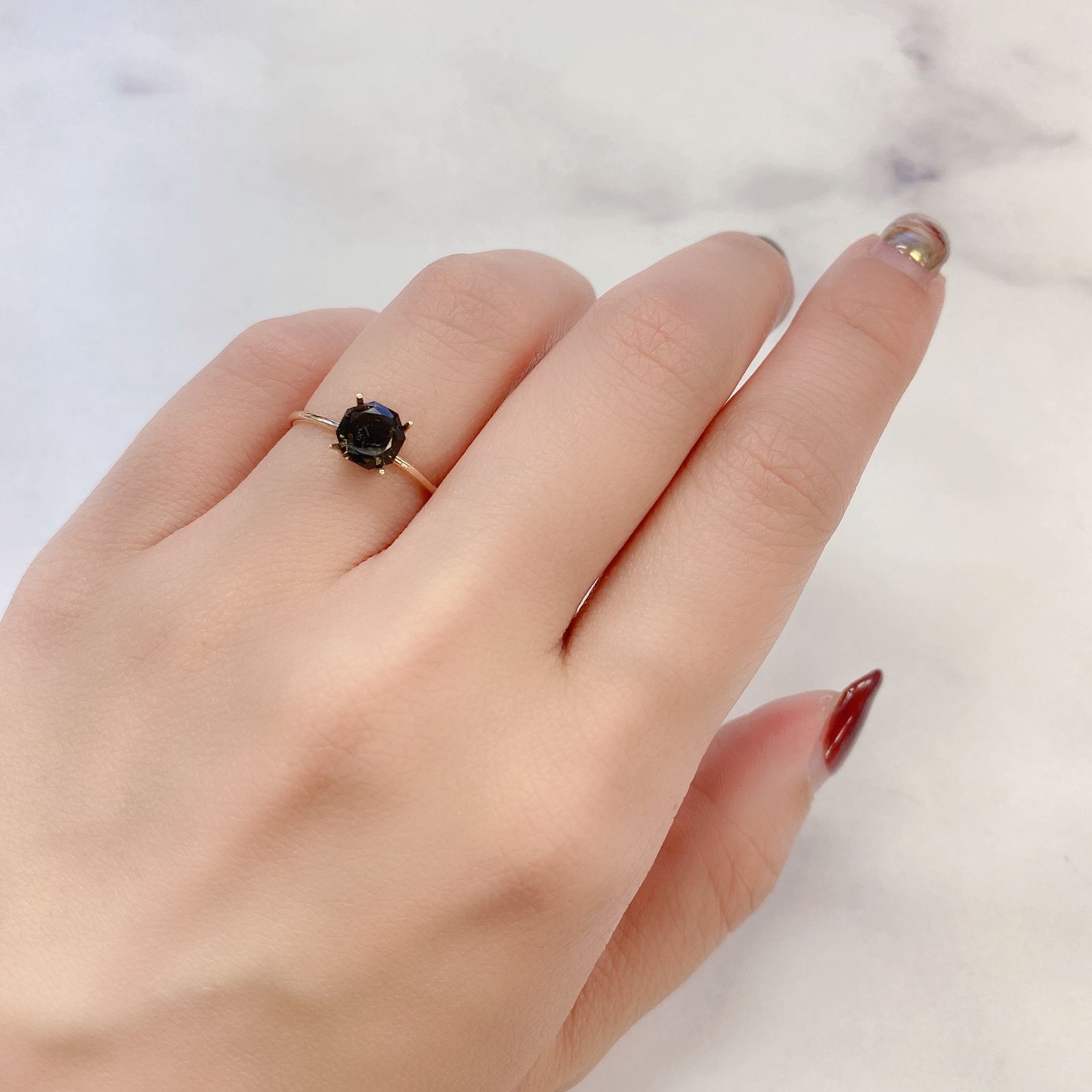 ◇オクタゴンカット◇バイカラートルマリンSA(宝石名トルマリン) ブラジル/アフリカ産 0.867ct ソ付(彩珠)[21049170]6.2×6.2mm前後