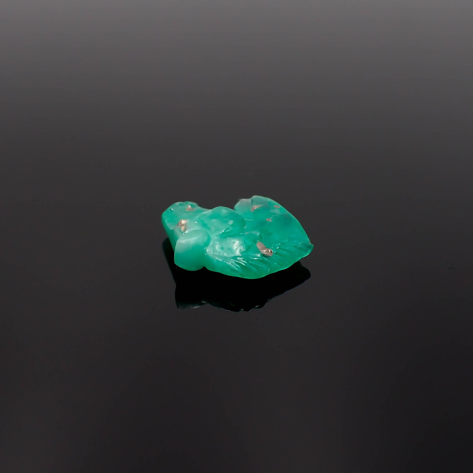 ◇カスタムカット・馬彫刻◇エメラルド コロンビア産 4.04ct[230421697]12.7x14.2mm前後