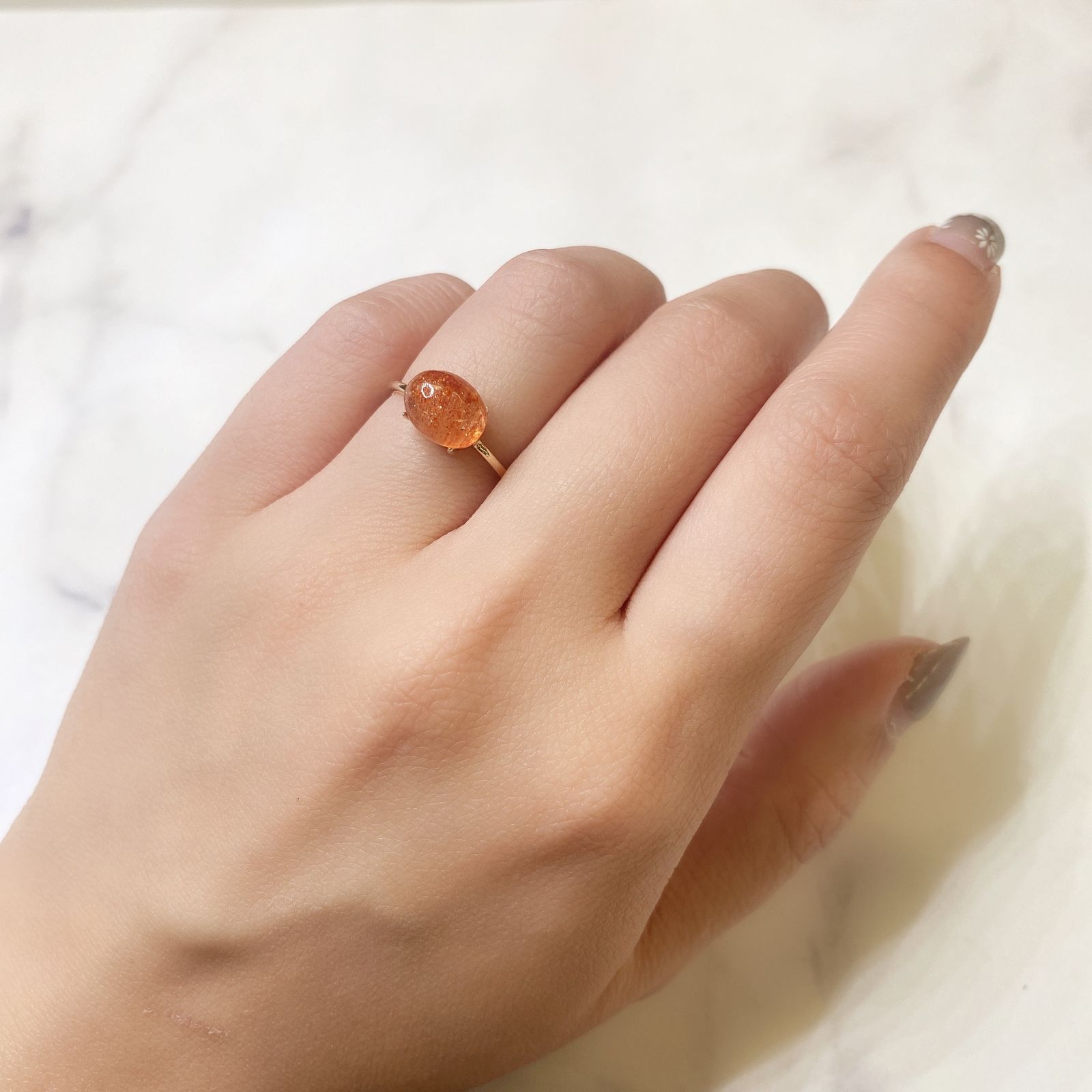 イリュージョンサンストーン(宝石名フェルドスパー) タンザニア産 2.54ct 識別済[211013344]9×7.1mm前後