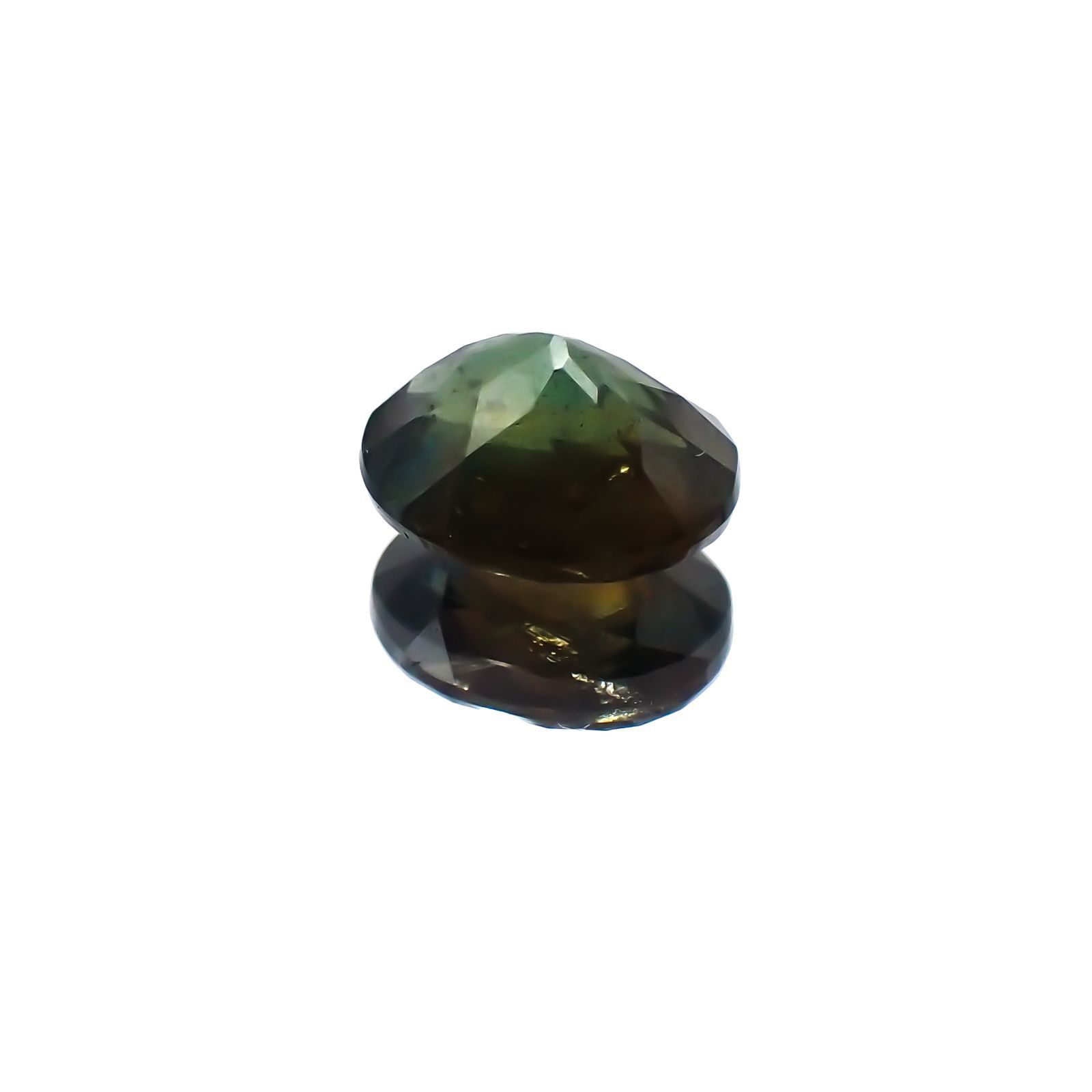 ゴールドシーンサファイア 非加熱(宝石名シーン・サファイア)ケニア産 1.008ct ソ付(彩珠)[231124076]6.5x5.5mm前後
