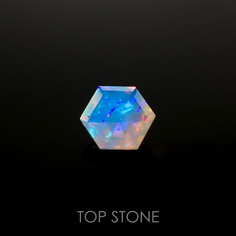 ◇ヘキサゴンカット◇エチオピアオパール(宝石名オパール)エチオピア産 0.28ct 識別済[220115474]4.8x4.8mm前後
