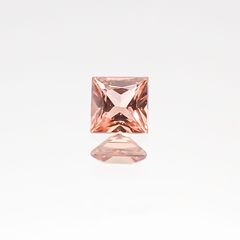 ◇プリンセスカット◇パパラチャサファイア スリランカ産 ルース 0.11ct ソーティング付き[20106953]2.66×2.65mm前後