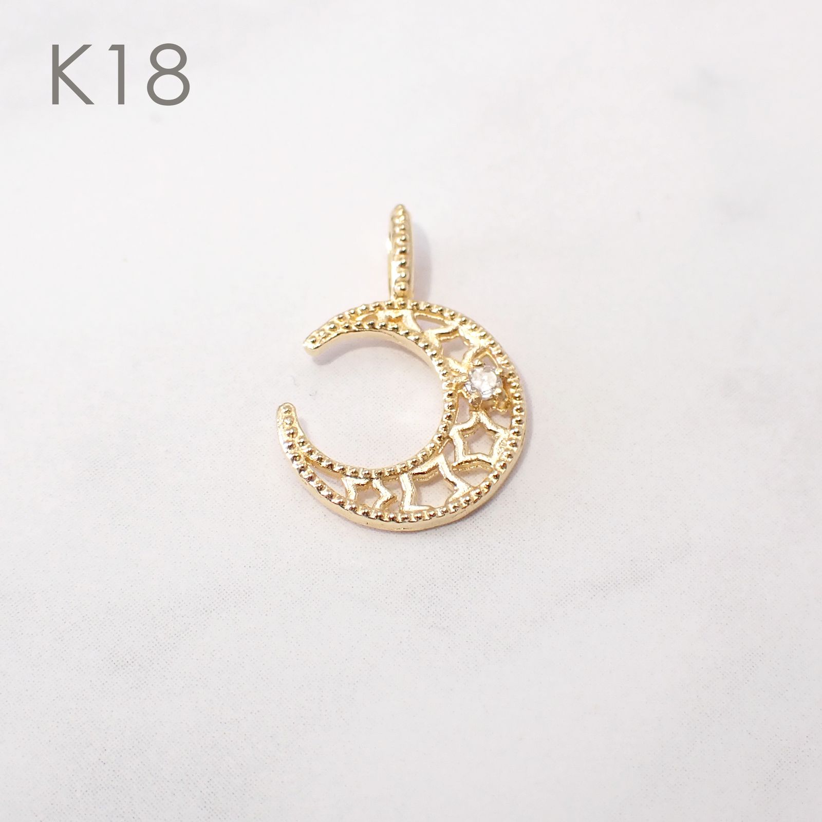 ◇K18/K10 Beata（ビィータ）◇ムーン [ラッキーチャーム/ペンダントトップ※チェーン別売り]