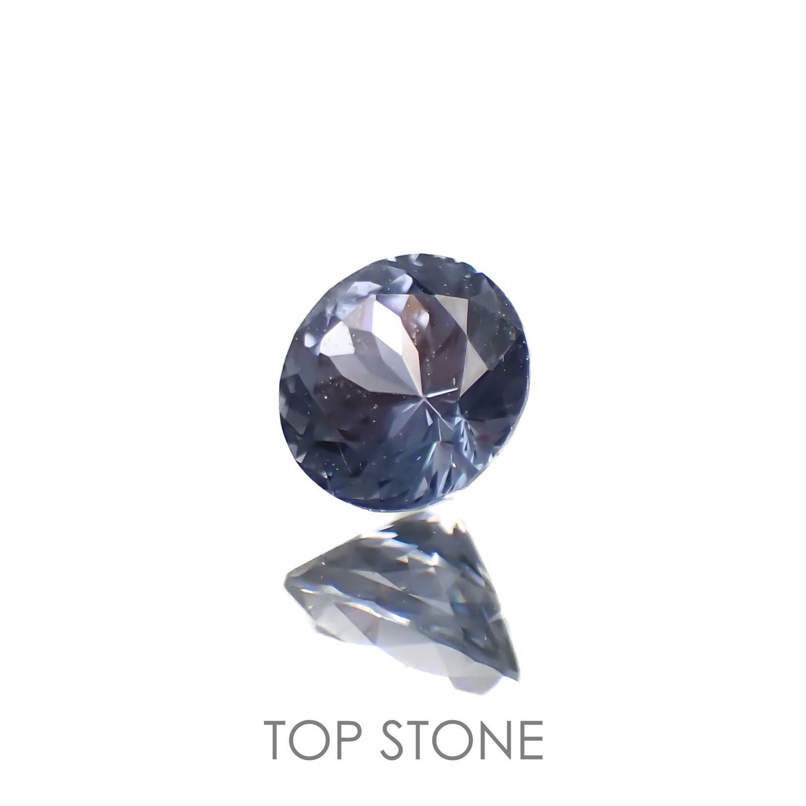 グレイッシュブルースピネル(宝石名スピネル)ビルマ/マダガスカル産 0.43ct 識別済[220817436]4.5x4.5mm前後