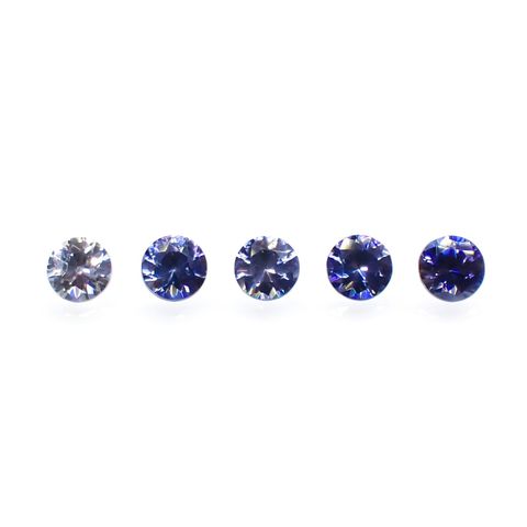 ベニトアイト カラーグラデーション5個セット アメリカ・カリフォルニア州サンベニト産 0.26ct(5pcs合計)[220616632]2.3x2.3mm前後
